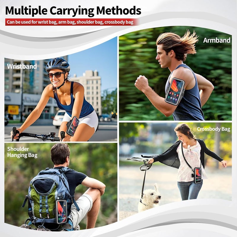 Kebrela Phone Holder for Running, Walking & Workout, Cell Phone Armband with Carabiner, Clear Crossbody Phone Pouch Purse with Adjustable Lanyard for iPhone and Android - Suitable for Women and Men - Image 2